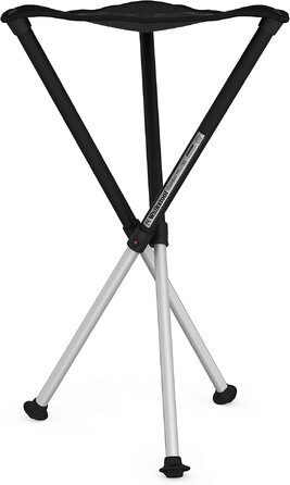 Складаний триногий стілець Walkstool Comfort з алюмінію, висота 75 см, чорно-сірий (до 250 кг), Швеція