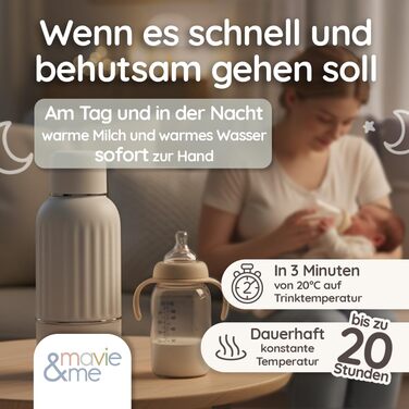 Підігрівач для пляшечок Baby 500 мл, швидкий нагрів за 3 хв, BPA-free, стерилізація, портативний, акумуляторний, білий матовий
