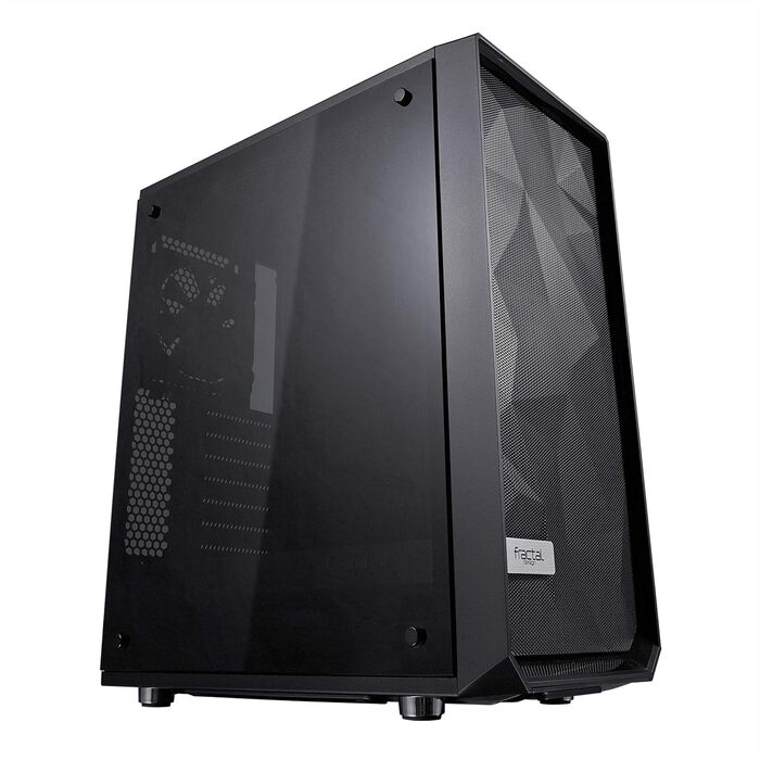 Корпус для комп'ютера Fractal Design Meshify C, компактний, з високою вентиляцією, 2 вентилятори, скляна панель, USB 3.0, чорний