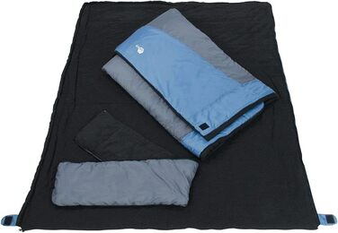 Двомісний спальний мішок your GEAR Sumatra Duo -7°C, 230x160 см, наповнювач 100% бавовна, синій/сірий, для кемпінгу