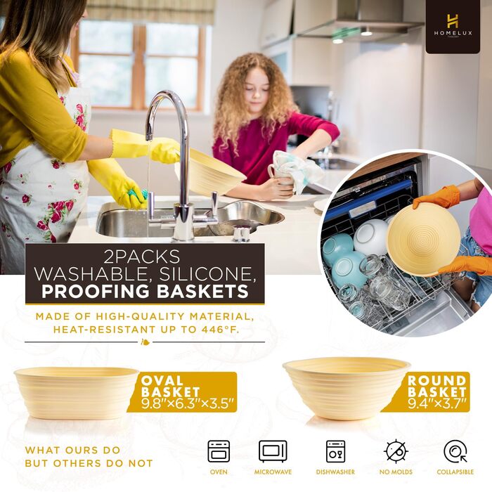 Набір для закваски HOMELUX THEORY: 14 предметів для випікання хліба та закваски (жовтий)