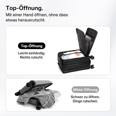 Валіза для подорожей Münicase M 50 см, чорна, з відділенням для ноутбука та TSA-замком