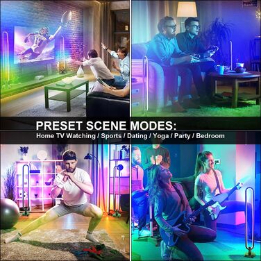 Світлодіодна торшер-лампа для вітальні 18 Вт, Wi-Fi RGB, димована, з підтримкою Alexa/Google Assistant, пульт, керування через додаток, синхронізація з музикою, DIY-режим, сучасна кутова лампа для спальні та ігрової кімнати
