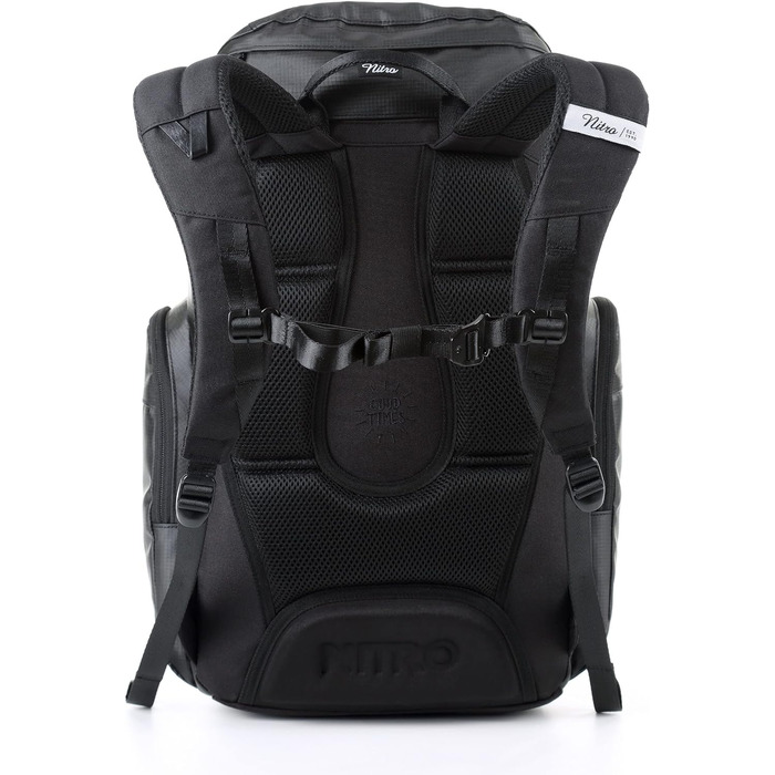 Рюкзак Nitro Daypacker 32 л чорний, ретро, з м'яким відділенням для ноутбука, міський, для школи і туризму
