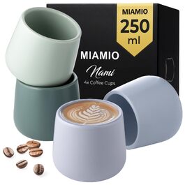Набір керамічних чашок MIAMIO Pastel Coast без ручок, 4 шт. по 250 мл для кави та капучино