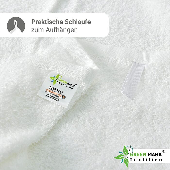 Набір рушників NatureMark з махрової тканини, 8 шт: 4 гостьових, 2 для рук, 2 для душу, білий, 100% бавовна