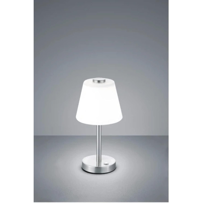 Настільна лампа Trio Emerald 4 Вт, інтегрований LED, матовий нікель, 15x15x29 см