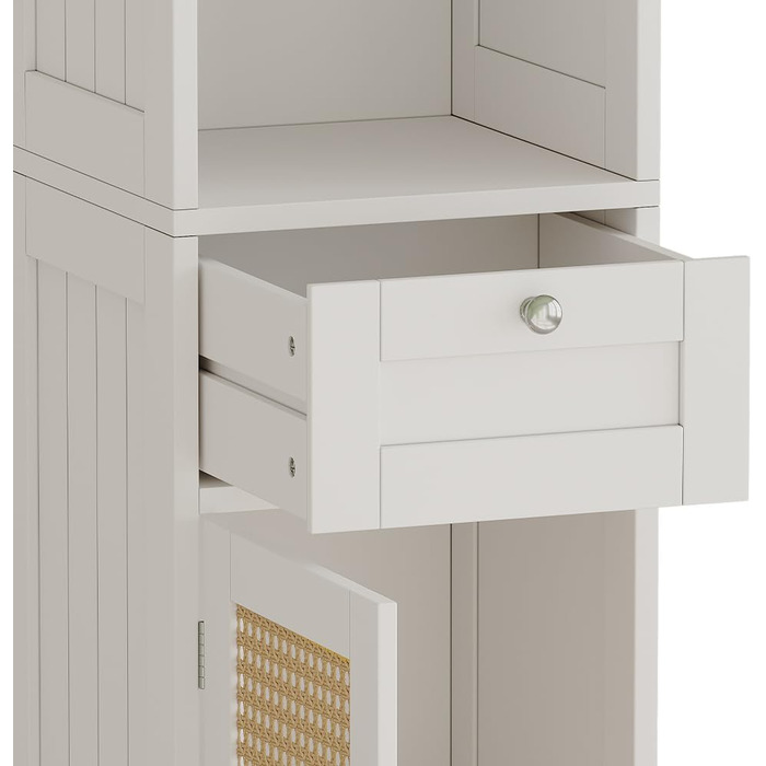 Висока шафа для ванної Vicco Rosario, біла, 32x170 см, з 2 дверцятами та шухлядою