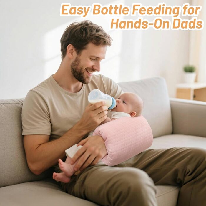 Подушка для годування Kakiblin: зручна подушка для рук, для подорожей, для годування груддю та підтримки малюка (Рожева)