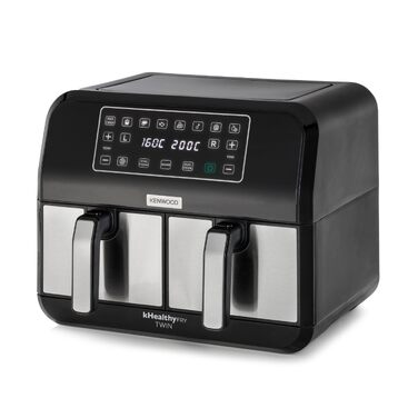 Аерофритюрниця з двома чашами Kenwood kHealthy Fry HFM20.000MB, 8л (2x4л), 8 програм, Dual Cook & Sync Finish, сенсорний дисплей, антипригарне покриття