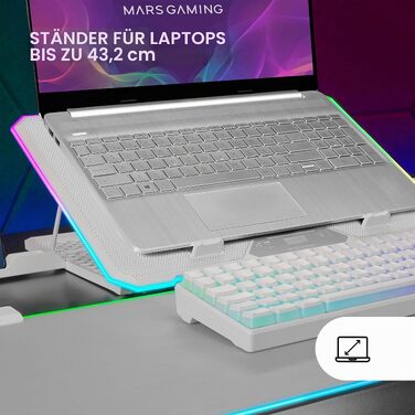 Охолоджуюча підставка для ноутбука Mars Gaming MNBC-Ultra, 140мм вентилятор, RGB Chroma, 5 рівнів нахилу, для ноутбуків до 18