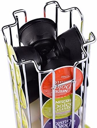 Підставка-диспенсер для кавових капсул Exzact, 32 шт, сумісна з Dolce Gusto, обертається на 360°, нековзка основа