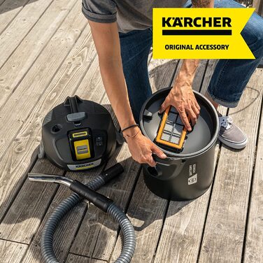 Оригінальний плоскофільтр Kärcher KFI 7420 для пилососів AD 2, AD 4 Premium, AD 3, AD 3.200, AD 3.000 (1 шт.), для збору попелу та сухого прибирання