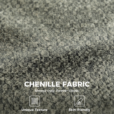 Обіртний крісло-лаунж з оббивки під chenille, широке сидіння, для вітальні та спальні, сіре