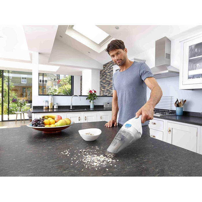 Ручний акумуляторний пилосос BLACK+DECKER Dustbuster 3.6В, безмішковий, бездротовий, знімний контейнер 325 мл, білий
