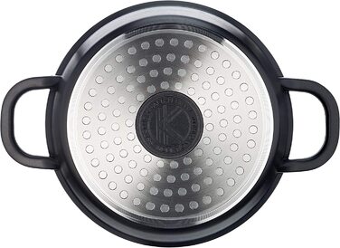 Каструля Karl Krüger Delta 16 см з алюмінію з скляною кришкою, чорна