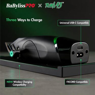 Машинка для стрижки волосся BaBylissPRO Tomb45 професійна, акумуляторна, бездротова