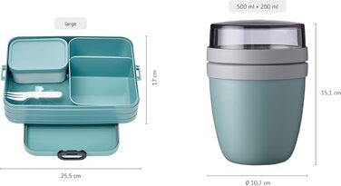 Набір ланчбоксів Mepal Lunch to go Set з контейнером Lunchpot, великий бенто-бокс з відділеннями для дорослих, Vivid Lilac