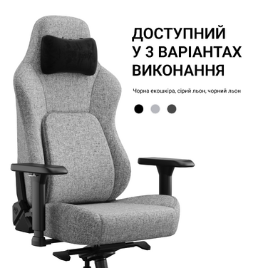 Крісло геймерське ігрове Anda Seat Phantom 4 Pro L до 100 кг Gray Fabric (AD18YSDC-72-G-F-G02)