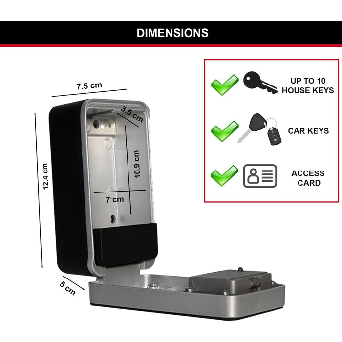 Сейф-ключниця Master Lock з кодовим замком для настінного монтажу, вологозахищена для зовнішнього використання, середній розмір (набір 2 шт.)