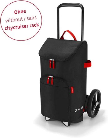 Сумка Reisenthel Citycruiser чорна – містка сумка для покупок з великими відділеннями, сумісна з візком Citycruiser Rack