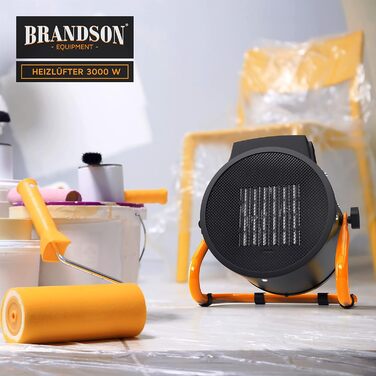 Керамічний електрообігрівач Brandson 3000 Вт з турбовентилятором, захистом від перегріву, для будівництва, дому, гаража та майстерні, сушарка повітря