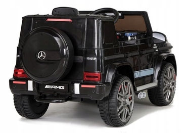 Дитячий електромобіль Mercedes G63 AMG з шкіряним сидінням та пультом керування, чорний