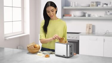 Тостер Braun PurShine HT1510 WH – 2 відділення, 8 режимів підсмажування, розморожування, підігрів, висувний піддон, 900 Вт, сірий