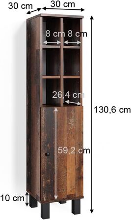 Пенал Vicco Fynn, дуб рустикальний, дверцята 30x130.6 см