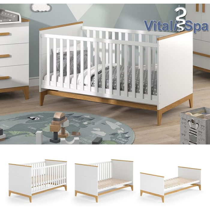 Дитяче ліжко VitaliSpa Malia, кашеміровий дуб, 143.2x81 см