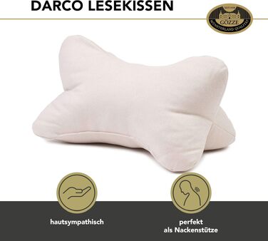 Подушка для читання Gözze Darco, м'яка та зручна, для дивана або ліжка, 40x25 см, кремова