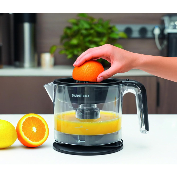 Електрична соковижималка для цитрусових GOURMETmaxx 700 мл | Прес для апельсинів та грейпфрутів | Чорний