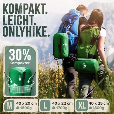 Спальний мішок ONLYHIKE 300GSM для кемпінгу, весна-осінь-зима, температурний режим -5°C до 10°C, легкий 1700г, розміри M-XL