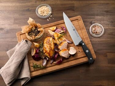 Кухонний ніж ZWILLING Gourmet Compact 20 см, нержавіюча сталь, ергономічна ручка, чорний, Made in Germany