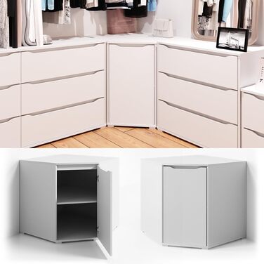 Кутова комод Vicco Ruben, білий, 78x77 см, сучасний дизайн