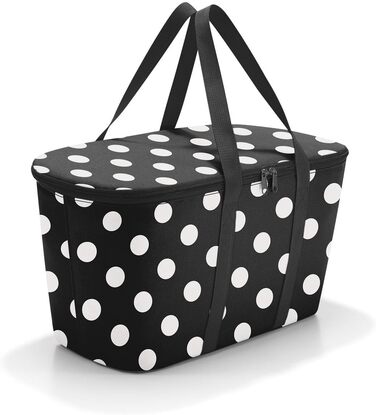 Термосумка reisenthel Coolerbag з поліестеру, біла в горох – для пікніка, покупок, подорожей