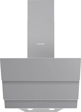 Похила витяжка для кухні Wiggo 50 см, сіра (скляна), відвід та рециркуляція, потужність 300 м³/год, LED Touch-дисплей, 3 швидкості, з жировими та вугільними фільтрами