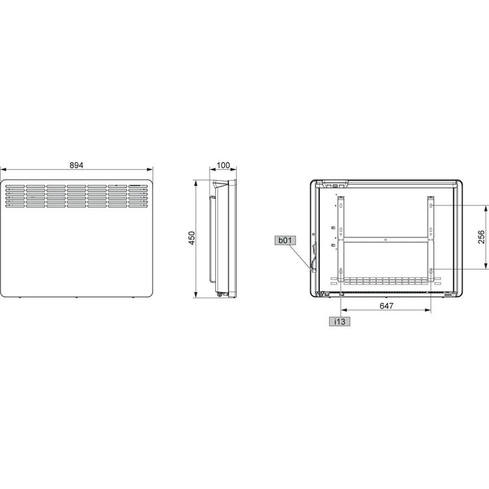 Електричний конвектор STIEBEL ELTRON CON 5 Premium 0,5 кВт для 6 м², настінний, енергоощадний, з LC-дисплеєм, таймером, VDE сертифікатом, безшумний режим