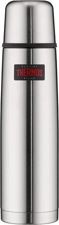 Термос для напоїв THERMOS Light & Compact 1 л, нержавіюча сталь, червоний, ізольована пляшка з чашкою, зберігає тепло до 12 годин, холод до 24 годин, герметичний, BPA-free, можна мити в посудомийці