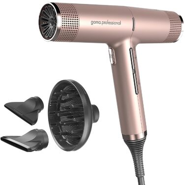 Професійний фен для волосся Gama Italy iQ Perfetto, іонізація, ультралегкий 294 г, ультратихий, швидке сушіння, рожевий
