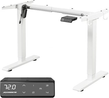 Електричний регульований стіл MAIDeSITe T1 Pro (білий) з 4-ма пам'ятями, міцний мотор та стійка металева база