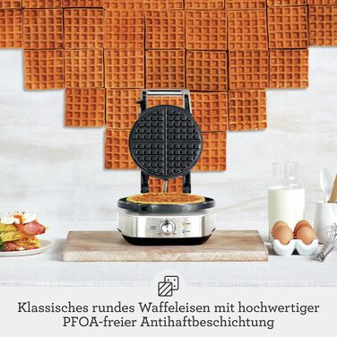 Вафельниця Sage The No-Mess Waffle з піддоном для крихт, нержавіюча сталь, 7 рівнів просмаження, 900 Вт