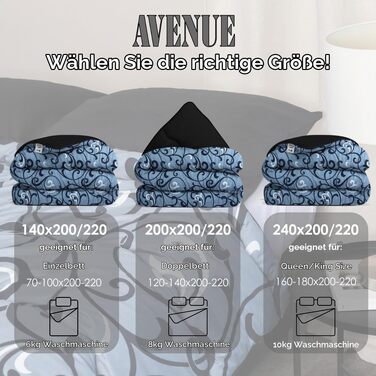 Всесезонна ковдра Avenue гіпоалергенна, що миється при 60°C, 1-місна, антрацит/тауп (Swirl Szary), 140 x 200 см
