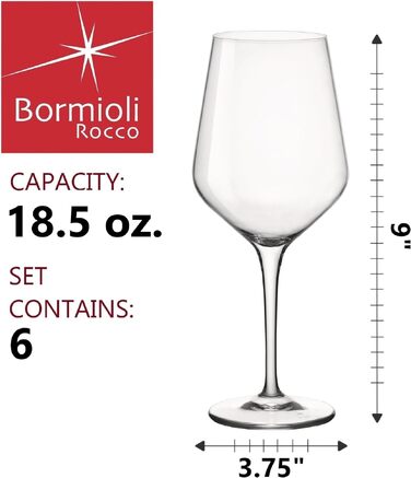 Набір келихів для вина Bormioli Rocco Electra прозорі, 6 шт, 550 мл
