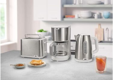 Тостер Braun PurShine HT1510 White – 2 відділення, 8 режимів підсмажування, розморожування, підігрів, висувний піддон для крихт, 900 Вт