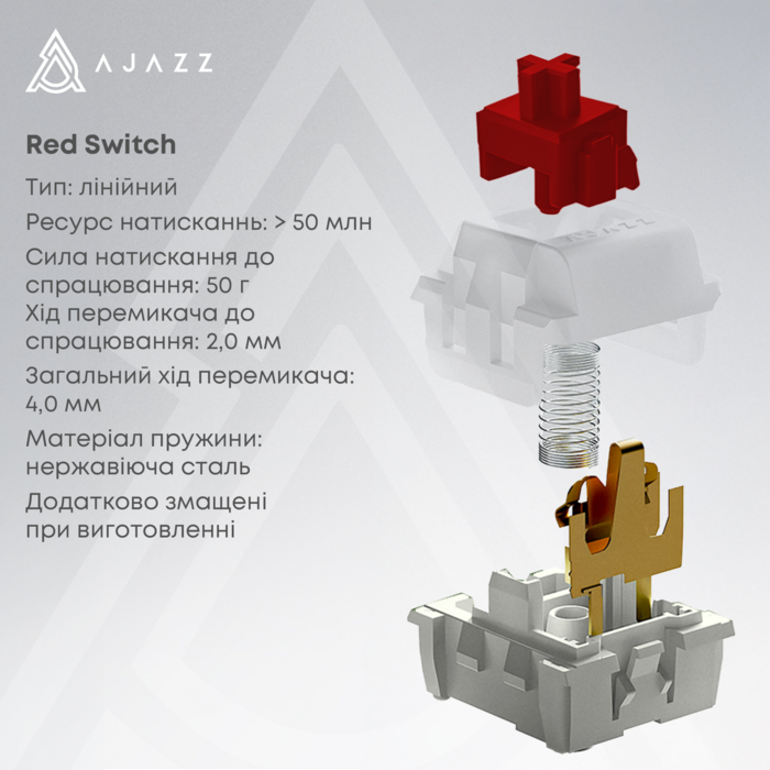 Дротова механічна клавіатура Ajazz AK980 Red switches Black Red (AK980-R-BR)