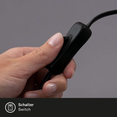 Настільна LED лампа Briloner Leuchten, денне світло 6500K, 800 Лм, 7,5 Вт, з вимикачем, гнучка, чорна, 44x23x12 см