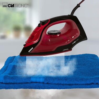 Парова праска Clatronic DB 3752, 250 мл, 3 режими пари, 7 функцій, червона