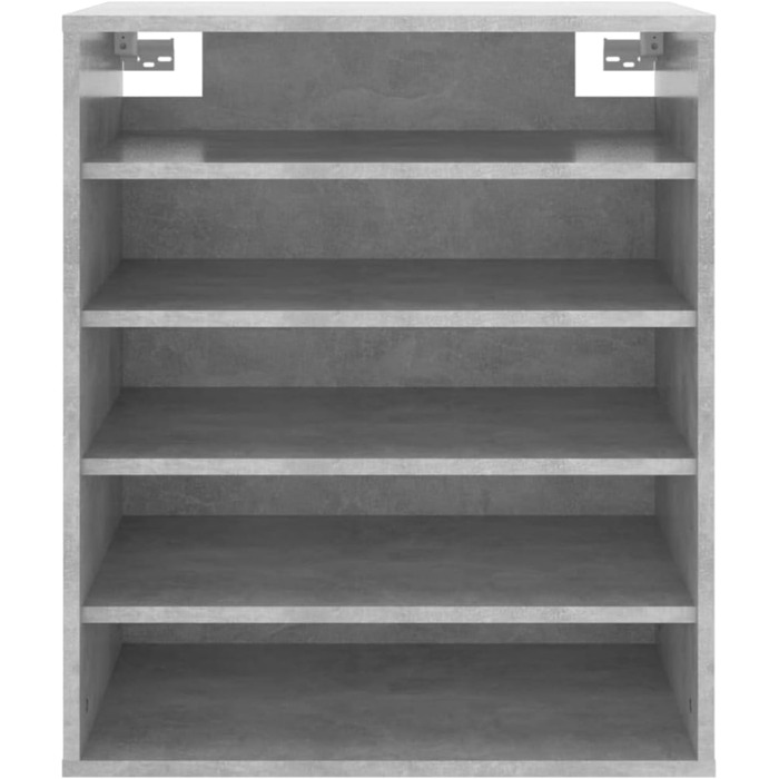vidaXL Тумба для взуття з 5 полицями, настінна, бетонно-сіра, 60x35x70 см, ДСП
