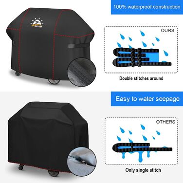Водонепроникний чохол для гриля Zettum Heavy Duty для Weber Genesis II (E-310, E-330, S-310, S-330, S-335, S-340), ПУ-покриття, 147x63x113 см